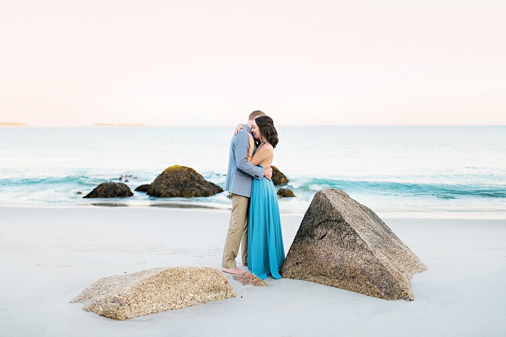 Romantic Seaside Beach Engagement Shoot in Lulu's long flowy maxy dress_031.jpg