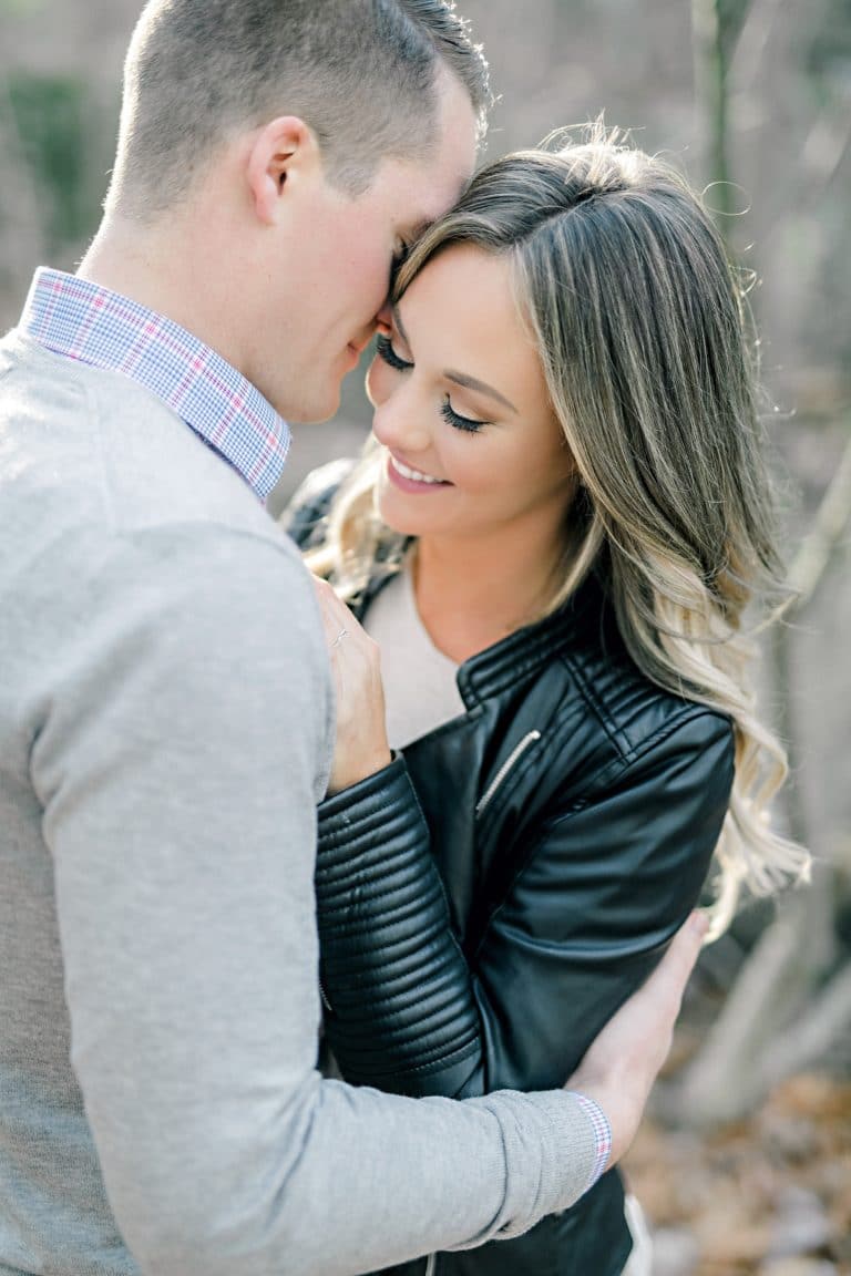 fall engagement photoshoot with leather by candace berry