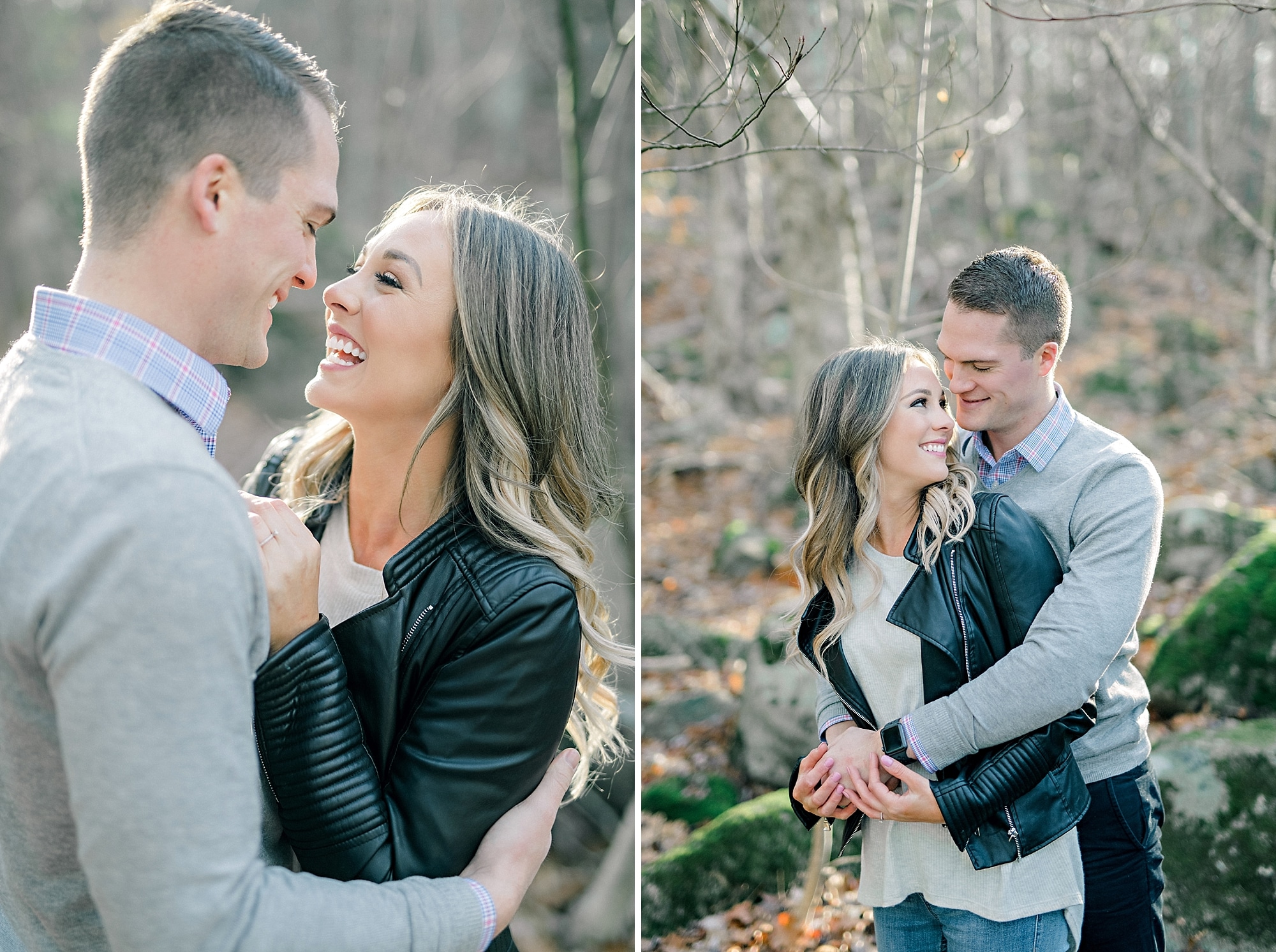 fall engagement photoshoot with leather by candace berry